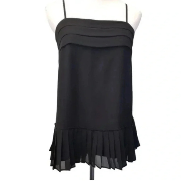 Banana Republic Black Pleated Chiffon Camisole Top Size XS - Picture 5 of 11
